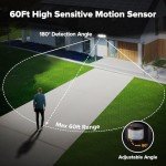 3-Head Solar Motion Sensor Flood Lights - 2 Pack