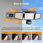 3-Head Solar Motion Sensor Flood Lights - 2 Pack