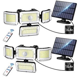 CLAONER 288 LED Solar Motion Sensor Lights (2 Pack)
