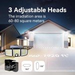 Motion Sensor Solar Lights with 3 Adjustable Heads