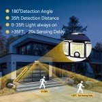 Motion Sensor Solar Lights with 3 Adjustable Heads