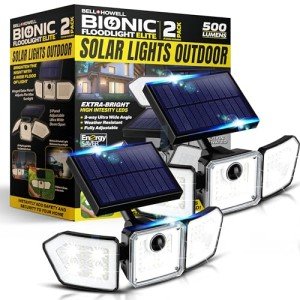 Bionic Solar Motion Sensor Flood Lights - 2 Pack