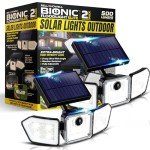 Bionic Solar Motion Sensor Flood Lights - 2 Pack