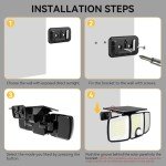 Motion Sensor Solar Lights with 3 Adjustable Heads