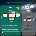 3000LM Solar Motion Sensor Wall Lights - 2 Pack