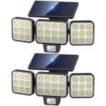 LETMY 3000LM Motion Sensor Solar Flood Lights - 2 Pack
