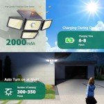 3000LM Solar Motion Sensor Wall Lights - 2 Pack