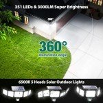 3000LM Solar Motion Sensor Lights - 2 Pack