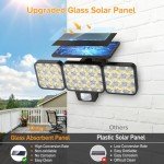 LETMY 3000LM Motion Sensor Solar Flood Lights - 2 Pack