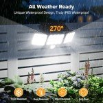 LETMY 3000LM Motion Sensor Solar Flood Lights - 2 Pack