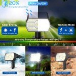 Outdoor Waterproof Solar Spotlights - 4 Pack