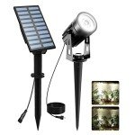 T-SUNUS Solar Landscape Spotlights with 9.8ft Cable