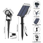 T-SUNUS Solar Landscape Spotlights with 9.8ft Cable