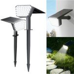 Solar Spot Lights for Outdoor Garden Decor - 2 Pack