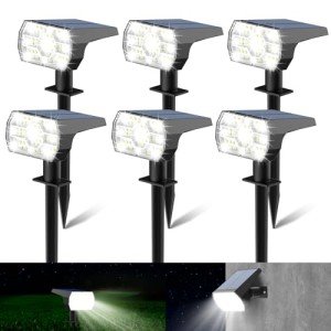 Kaxiida Waterproof Solar Spot Lights - 3 Modes, 6 Pack
