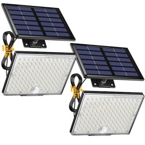 SuperDanny Motion Sensor Solar Flood Lights - 2 Pack