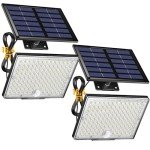 SuperDanny Motion Sensor Solar Flood Lights - 2 Pack