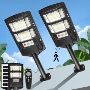 2 Pack Solar Street Lights with Motion Sensor