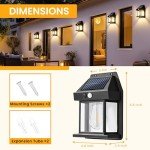 GIGALUMI Motion Sensor Solar Wall Lights, 4 Pack