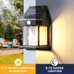 GIGALUMI Motion Sensor Solar Wall Lights, 4 Pack