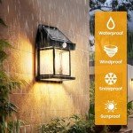 GIGALUMI Motion Sensor Solar Wall Lights, 4 Pack