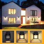 GIGALUMI Motion Sensor Solar Wall Lights, 4 Pack