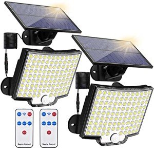 106 LED Solar Motion Sensor Flood Lights - 2 Pack