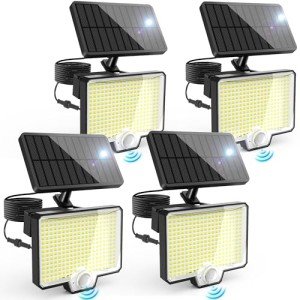 Auderwin 294 LED Solar Motion Sensor Lights - 4 Pack