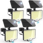 Auderwin 294 LED Solar Motion Sensor Lights - 4 Pack