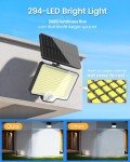 Auderwin 294 LED Solar Motion Sensor Lights - 4 Pack