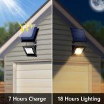 Outdoor Solar Spotlights with 16FT Dusk to Dawn Cable