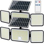 JACKYLED Outdoor Solar Motion Sensor Lights - 2 Pack