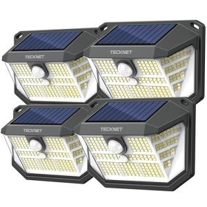 TECKNET Solar LED Motion Sensor Lights - 4 Pack