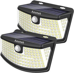 Aootek 120 LED Solar Motion Sensor Lights (2-Pack)