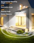 HAARAY Solar Motion Sensor Outdoor Lights with Stakes, 208 LED Super Bright IP65 Waterproof 3 Heads Solar Powered Security Flood Lights for Outside