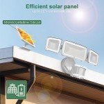 GLORIOUS-LITE Solar Security Lights 2400mAh LED Motion Sensor Light Outdoor, Rechargable 1600lm Solar Flood light, 5500-6000K, IP 65 Waterproof for Garage, Yard, Porch, Entryways - White