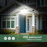 GLORIOUS-LITE Solar Security Lights 2400mAh LED Motion Sensor Light Outdoor, Rechargable 1600lm Solar Flood light, 5500-6000K, IP 65 Waterproof for Garage, Yard, Porch, Entryways - White