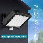 MPJ Solar Light Outdoor, 56 LED Solar Light Outside with Motion Detector, IP65 Waterproof, 120° Lighting Angle, Solar Wall Light for Garden with 16.5ft Cable