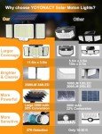 YOYONACY Solar Outdoor Lights, 2500LM 348 LED Motion Sensor Outdoor Lights with Remote, 3 Heads Solar Powered Flood Lights, IP65 Waterproof Security Detection Lights for Outside (4 Pack)