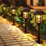 LETMY Solar Pathway Lights Outdoor, 8 Pack Bright Solar Lights Outdoor, IP65 Waterproof Auto On/Off Solar Garden Lights Solar Powered Landscape Lighting for Yard Patio Walkway Driveway