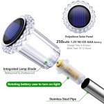 DenicMic Solar Lights Outdoor Solar Pathway Lights LED Waterproof Garden Lights Outdoor Stainless Steel Stake Lights Outdoor for Yard Path Walkway Driveway Lawn (Cold White 10Pack)