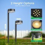 E-Kong 8 Pack Solar Pathway Lights Outdoor, Bright 12 LED Solar Lights Outdoor Waterproof for Yard, Over 12Hrs Long Lighting Solar Powered Garden Lights for Outside Walkway Patio Path Driveway
