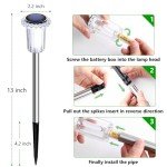 DenicMic Solar Lights Outdoor Solar Pathway Lights LED Waterproof Garden Lights Outdoor Stainless Steel Stake Lights Outdoor for Yard Path Walkway Driveway Lawn (Cold White 10Pack)