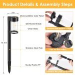 Solar Pathway Lights Outdoor, 10 Pack Metal & Glass Solar Lights Outdoor Waterproof Landscape Path Lights Solar Lights for Outside Yard Lawn Walkway Driveway Garden Decor