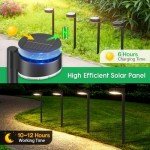E-Kong 8 Pack Solar Pathway Lights Outdoor, Bright 12 LED Solar Lights Outdoor Waterproof for Yard, Over 12Hrs Long Lighting Solar Powered Garden Lights for Outside Walkway Patio Path Driveway
