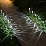 DenicMic Solar Lights Outdoor Solar Pathway Lights LED Waterproof Garden Lights Outdoor Stainless Steel Stake Lights Outdoor for Yard Path Walkway Driveway Lawn (Cold White 10Pack)