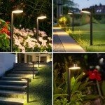 E-Kong 8 Pack Solar Pathway Lights Outdoor, Bright 12 LED Solar Lights Outdoor Waterproof for Yard, Over 12Hrs Long Lighting Solar Powered Garden Lights for Outside Walkway Patio Path Driveway
