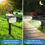 Tadyreal Solar Spot Lights Outdoor 10 Pack, [46 LED/3 Modes] Solar Landscape Spotlights Waterproof, 2-in-1 Auto On/Off Solar Powered Lights for Outside Yard Garden Wall Pathway(Cool White)