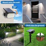 Tadyreal Solar Spot Lights Outdoor 10 Pack, [46 LED/3 Modes] Solar Landscape Spotlights Waterproof, 2-in-1 Auto On/Off Solar Powered Lights for Outside Yard Garden Wall Pathway(Cool White)