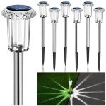 LIANGLOME Solar Lights Outdoor - IP65 Waterproof Solar Pathway Lights Stainless Steel Outdoor Solar Lights for Yard Patio Lawn Walkway and Landscape Cool White (6 Pack)